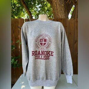 Vintage Roanoke College raglan sleeve sweatshirt size XL made in USA.
